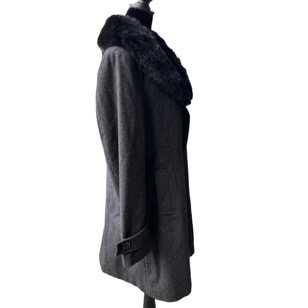 Giacca Wool Blend Pea Coat Grey Large​​​​​ - Picture 2 of 6